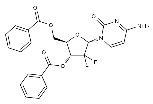 4-Amino-1-3,5-di-O-benzoyl-2-deoxy-2,2-difluoro-a-D-erythro-pentofuranosyl)-2(1H)-pyrimidinone Structure