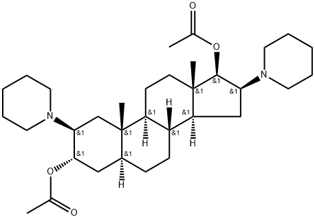 (2b,3a,16b,17b)-2,16-Bispiperidino-3,17-diacetoxy-5-androstane Structure