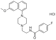 4-FLUORO-N-[2-[4-(7-METHOXY-1-NAPHTHALENYL)-1-PIPERAZINYL]ETHYL]BENZAMIDE HYDROCHLORIDE Structure