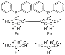 (R,R'')-2,2''-Bis(diphenylphosphino)-1,1''-biferrocene Structure