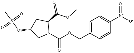 1,2-Pyrrolidinedicarboxylic acid, 4-[(Methylsulfonyl)oxy]-, 2-Methyl 1-[(4-nitrophenyl)Methyl] ester, (2S,4R)- Structure