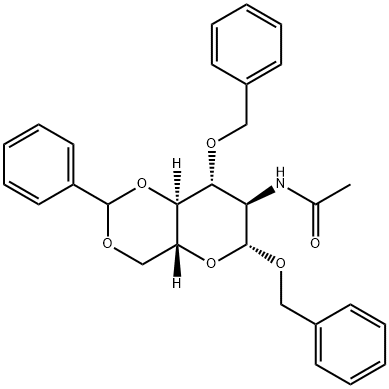 2-ACETAMIDO-1,3-DI-O-BENZYL-4,6-O-BENZYLIDENE-2-DEOXY-B-D-GLUCOPYRANOSIDE Structure