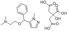 CIZOLIRTINE CITRATE,ETHANAMINE, N,N-DIMETHYL-2-[(1-METHYL-1H-PYRAZOL-5-YL)PHENYLMETHOXY]-, 2-HYDROXY-1,2,3-PROPANETRICARBOXYLATE Structure