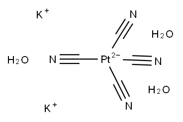 Potassium tetracyanoplatinate(II) trihydrate Structure