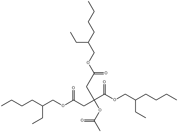 tris(2-ethylhexyl) 2-(acetyloxy)propane-1,2,3-tricarboxylate Structure