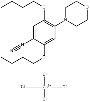 2,5-dibutoxy-4-(morpholin-4-yl)benzenediazonium tetrachlorozincate (2:1)  Structure
