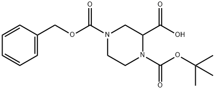 N-1-BOC-N-4-CBZ-2-PIPERAZINE CARBOXYLIC ACID Structure