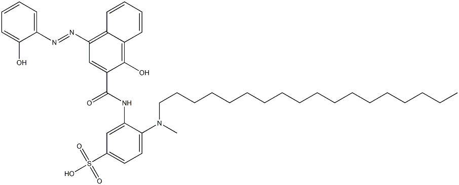 1-HYDROXY-4-(2-HYDROXY-5-CARBOXY)-PHENYLAZO-N-(METHYL-OCTADECYLAMINO-5-SULFO)-2-NAPHTHAMIDE Structure