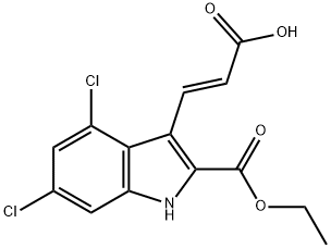 ETHYL 3-(2-CARBOXY-VINYL)-4,6-DICHLORO-1H-INDOLE-2-CARBOXYLATE Structure