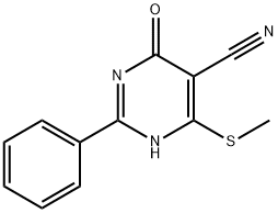 4-(METHYLTHIO)-6-OXO-2-PHENYL-1,6-DIHYDROPYRIMIDINE-5-CARBONITRILE Structure