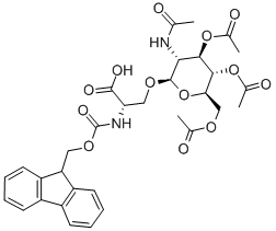 O-(2-Acetamido-2-deoxy-3,4,6-tri-O-acetyl-b-D-glucopyranosyl)-N- a-(fluoren-9-yl-methoxy carbonyl)-L-serine Structure