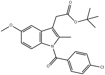 1H-Indole-3-acetic acid, 1-(4-chlorobenzoyl)-5-Methoxy-2-Methyl-, 1,1-diMethylethyl ester Structure