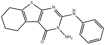 (1)Benzothieno(2,3-d)pyrimidin-4(3H)-one, 5,6,7,8-tetrahydro-3-amino-2 -(phenylamino)- Structure