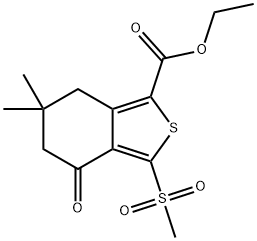 ETHYL 6,6-DIMETHYL-3-(METHYLSULFONYL)-4-OXO-4,5,6,7-TETRAHYDROBENZO[C]THIOPHENE-1-CARBOXYLATE Structure