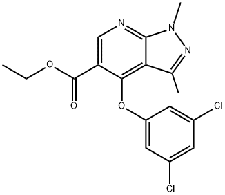ETHYL 4-(3,5-DICHLOROPHENOXY)-1,3-DIMETHYL-1H-PYRAZOLO[3,4-B]PYRIDINE-5-CARBOXYLATE Structure