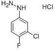 3-Chloro-4-fluorophenylhydrazine hydrochloride Structure