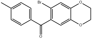 (7-BROMO-2,3-DIHYDRO-1,4-BENZODIOXIN-6-YL)(4-METHYLPHENYL)METHANONE Structure