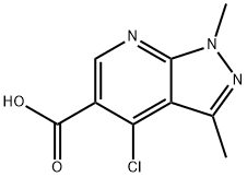 4-CHLORO-1,3-DIMETHYLPYRAZOLO[3,4-B]PYRIDINE-5-CARBOXYLIC ACID Structure