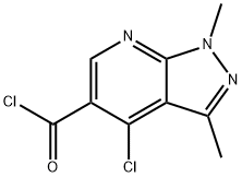 4-CHLORO-1,3-DIMETHYLPYRAZOLO[3,4-B]PYRIDINE-5-CARBONYL CHLORIDE Structure
