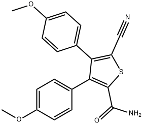 5-CYANO-3,4-DI(4-METHOXYPHENYL)THIOPHENE-2-CARBOXAMIDE Structure
