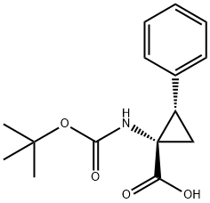 (1S,2S)-N-BOC-1-AMINO-2-PHENYLCYCLOPROPANECARBOXYLIC ACID Structure
