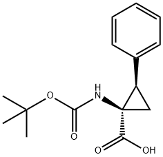 (1R,2R)-N-BOC-1-AMINO-2-PHENYLCYCLOPROPANECARBOXYLIC ACID Structure
