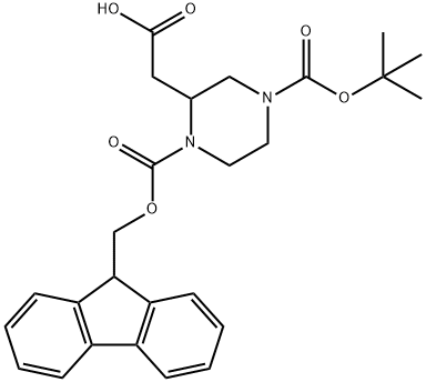 4-Boc-1-Fmoc-2-Piperazine acetic acid Structure