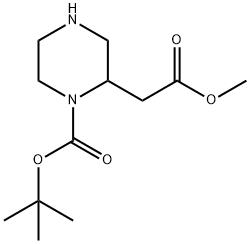 tert-Butyl 2-(2-methoxy-2-oxoethyl)piperazine-1-carboxylate Structure