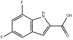 5,7-Difluoroindole-2-carboxylic acid Structure