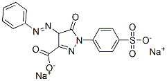 disodium 4,5-dihydro-5-oxo-4-(phenylazo)-1-(4-sulphonatophenyl)-1H-pyrazole-3-carboxylate  Structure