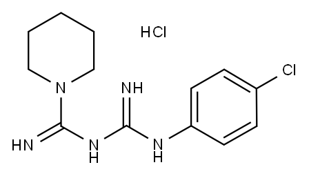 N-((p-Chlorophenyl)amidino)-1-piperidinecarboxamidine hydrochloride Structure