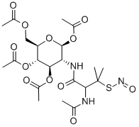 N-(S-NITROSO-N-ACETYL-D,L-PENICILLAMINE)-2-AMINO-2-DEOXY-1,3,4,6-TETRA-O-ACETYL-BETA-D-GLUCOPYRANOSE Structure