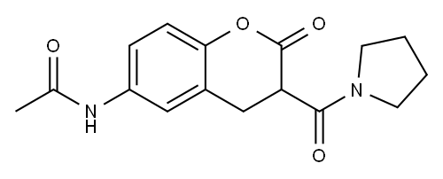 Hydrocoumarin, 6-acetamido-3-(1-pyrrolidinylcarbonyl)- Structure