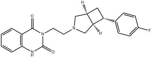 3-[2-[(1S,5S,7S)-7-(4-fluorophenyl)-3-azabicyclo[3.2.0]hept-3-yl]ethyl]-1H-quinazoline-2,4-dione Structure