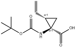 Cyclopropanecarboxylic acid, 1-[[(1,1-dimethylethoxy)carbonyl]amino]-2-ethenyl-, (1R,2S)-rel- Structure