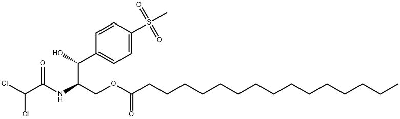 [R-(R*,R*)]-2-[(dichloroacetyl)amino]-3-hydroxy-3-[4-(methylsulphonyl)phenyl]propyl palmitate  Structure