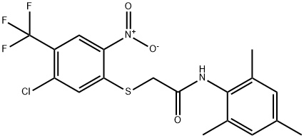N1-MESITYL-2-([5-CHLORO-2-NITRO-4-(TRIFLUOROMETHYL)PHENYL]THIO)ACETAMIDE Structure