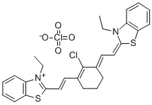 2-[2-[2-Chloro-3-[2-(3-ethyl-3H-benzthiazol-2-ylidene)-ethylidene]-1-cyclohexen-1-yl]ethenyl]-3-ethyl-benzthiazoliumper Structure