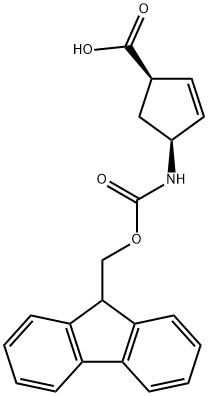 (-)-(1S,4R)-N-FMOC-4-AMINOCYCLOPENT-2-ENECARBOXYLIC ACID Structure
