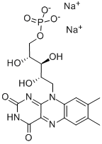 Riboflavin 5'-(dihydrogen phosphate), sodium salt  Structure