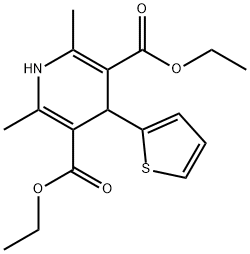 diethyl 2,6-dimethyl-4-thiophen-2-yl-1,4-dihydropyridine-3,5-dicarboxylate Structure