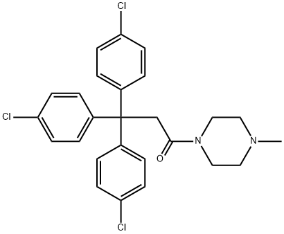 1-methyl-4-[3,3,3-tris(4-chlorophenyl)propionyl]piperazine Structure
