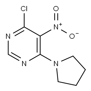 4-CHLORO-5-NITRO-6-(1-PYRROLIDINYL)PYRIMIDINE Structure