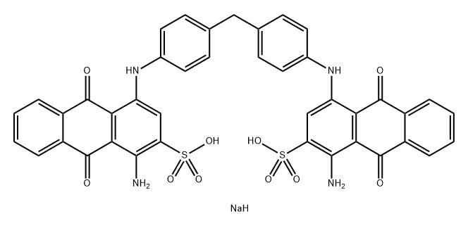 disodium 4,4'-[methylenebis(4,1-phenyleneimino)]bis[1-amino-9,10-dihydro-9,10-dioxoanthracene-2-sulphonate]  Structure