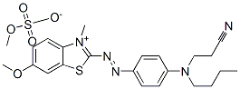 2-[[4-[butyl(2-cyanoethyl)amino]phenyl]azo]-6-methoxy-3-methylbenzothiazolium methyl sulphate Structure