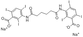 disodium 3,3'-[(1,6-dioxo-1,6-hexanediyl)diimino]bis[2,4,6-triiodobenzoate] Structure