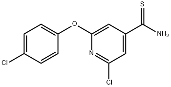 2-CHLORO-6-(4-CHLOROPHENOXY)PYRIDINE-4-CARBOTHIOAMIDE Structure