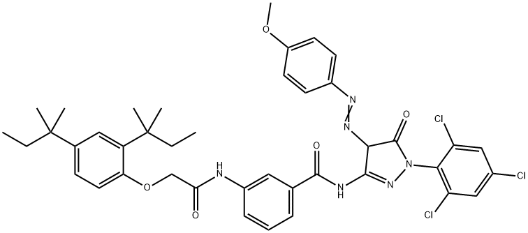 3-[[2-[2,4-Bis(2-methylbutan-2-yl)phenoxy]acetyl]amino]-N-[4,5-dihydro-4-(4-methoxyphenyl)diazenyl-5-oxo-1-(2,4,6-trichlorophenyl)-4H-pyrazol-3-yl]benzamide Structure