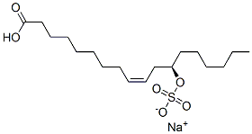 sodium hydrogen (R)-12-(sulphonatooxy)oleate Structure