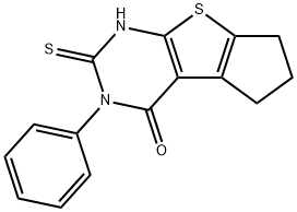 3-PHENYL-2-SULFANYL-3,5,6,7-TETRAHYDRO-4H-CYCLOPENTA[4,5]THIENO[2,3-D]PYRIMIDIN-4-ONE Structure